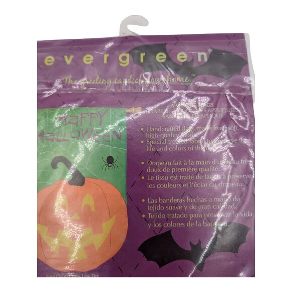 Evergreen Happy Halloween Applique Flag 28" x 44" With Pumpkin & Spider Design - Picture 4 of 6